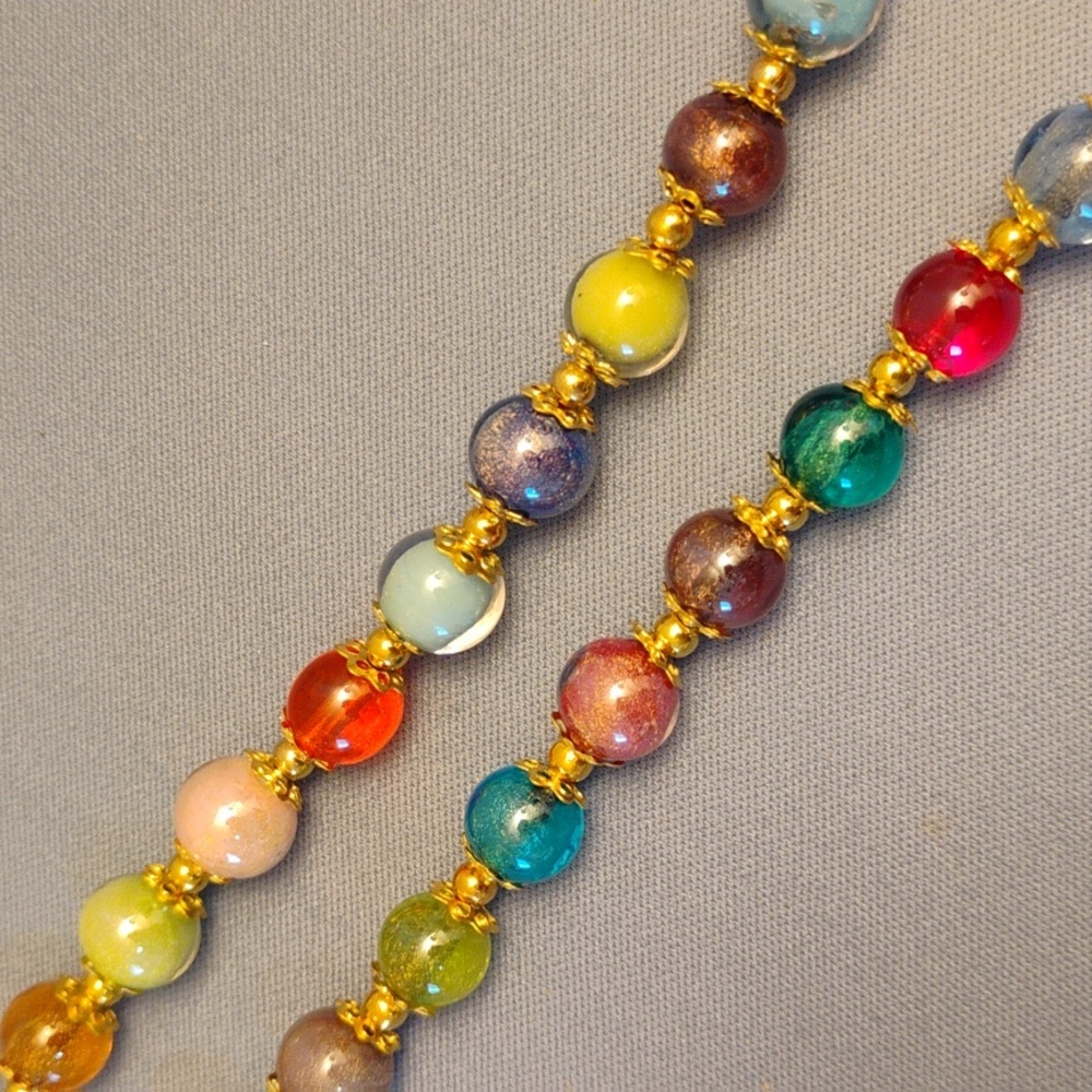 Stauer Murano Prisma Spectrum Necklace And Bracelet Set New In Stauer Satin Bag - Picture 11 of 13